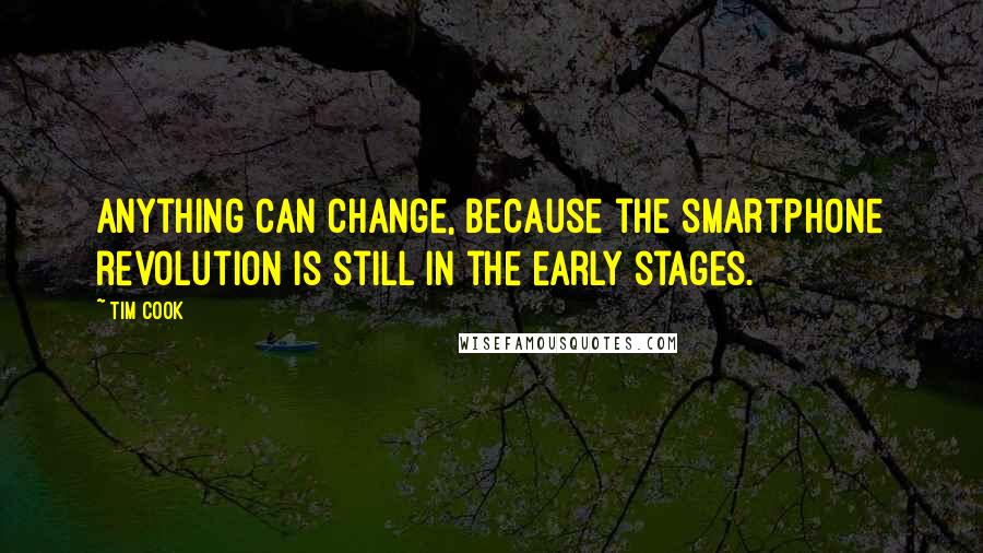 Tim Cook Quotes: Anything can change, because the smartphone revolution is still in the early stages.