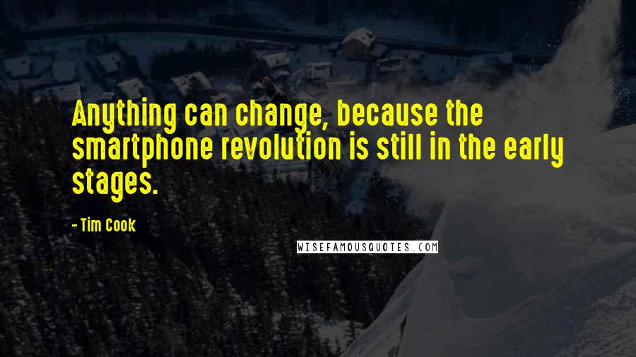 Tim Cook Quotes: Anything can change, because the smartphone revolution is still in the early stages.