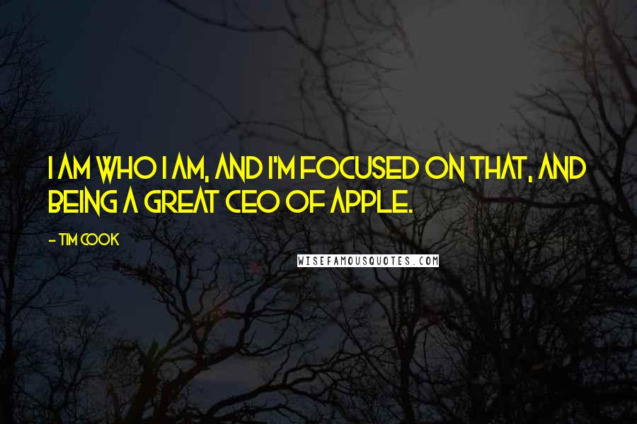 Tim Cook Quotes: I am who I am, and I'm focused on that, and being a great CEO of Apple.