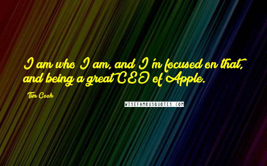 Tim Cook Quotes: I am who I am, and I'm focused on that, and being a great CEO of Apple.