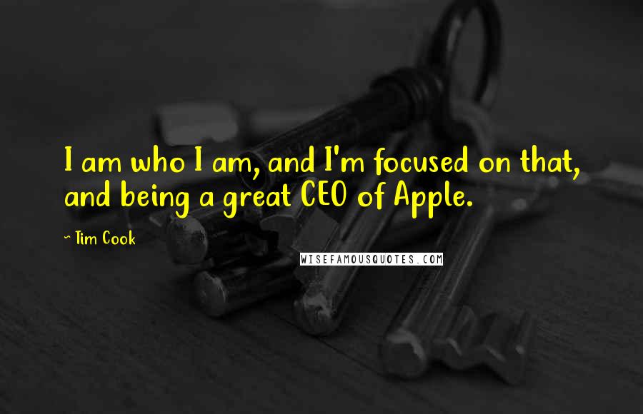 Tim Cook Quotes: I am who I am, and I'm focused on that, and being a great CEO of Apple.