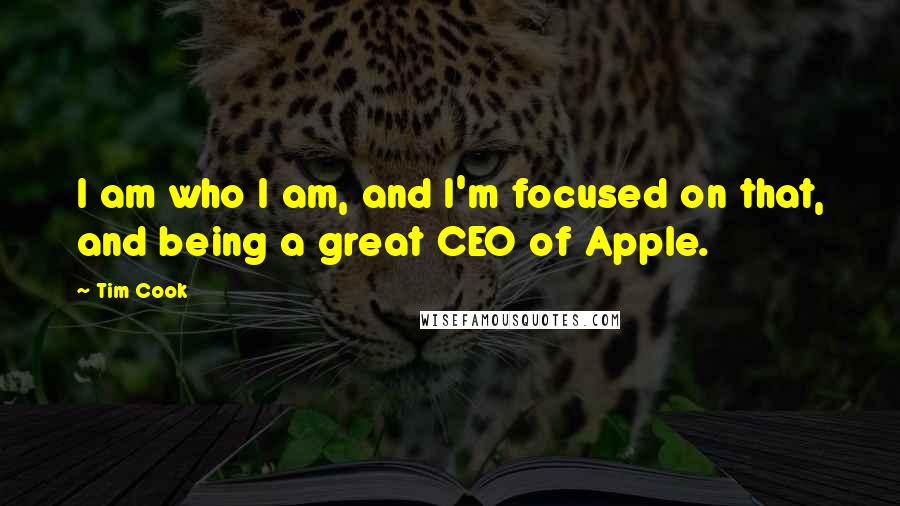 Tim Cook Quotes: I am who I am, and I'm focused on that, and being a great CEO of Apple.