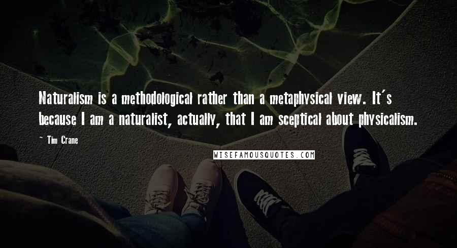 Tim Crane Quotes: Naturalism is a methodological rather than a metaphysical view. It's because I am a naturalist, actually, that I am sceptical about physicalism.