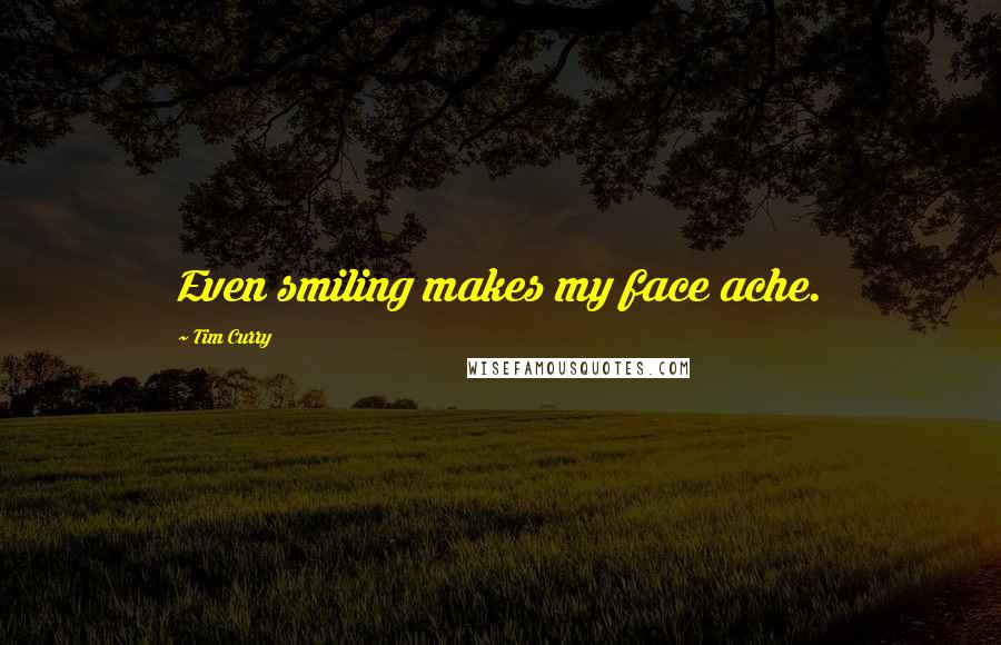 Tim Curry Quotes: Even smiling makes my face ache.