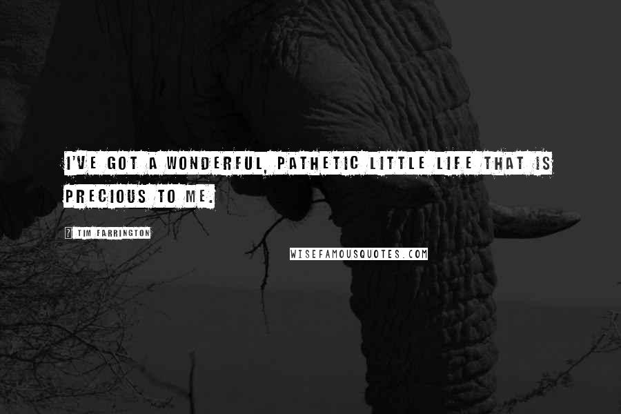 Tim Farrington Quotes: I've got a wonderful, pathetic little life that is precious to me.