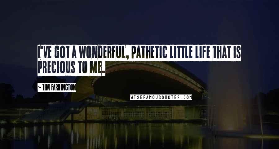 Tim Farrington Quotes: I've got a wonderful, pathetic little life that is precious to me.