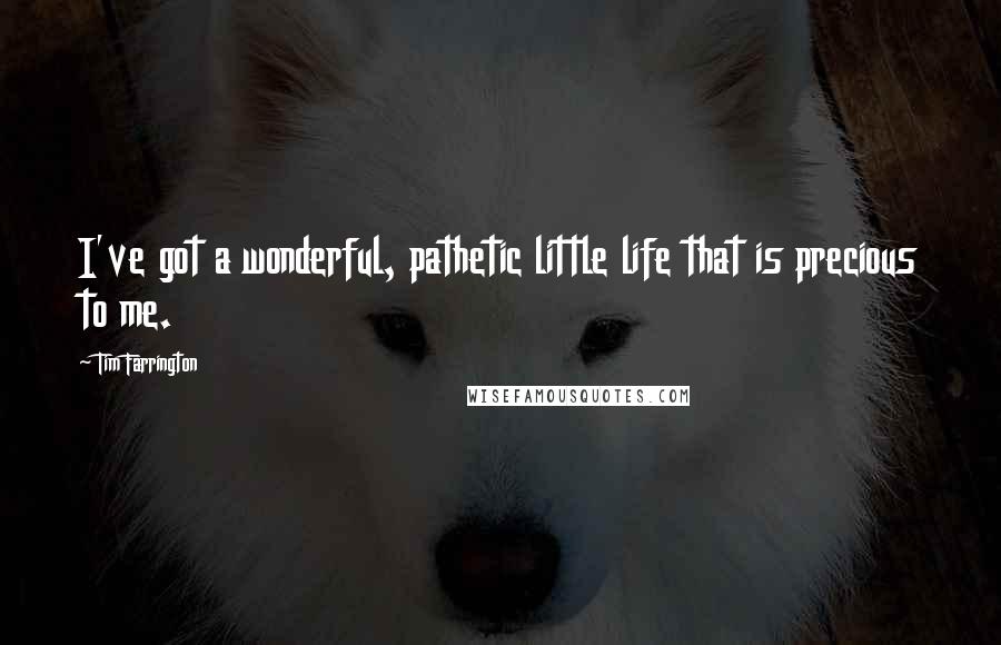 Tim Farrington Quotes: I've got a wonderful, pathetic little life that is precious to me.