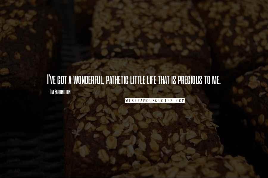 Tim Farrington Quotes: I've got a wonderful, pathetic little life that is precious to me.