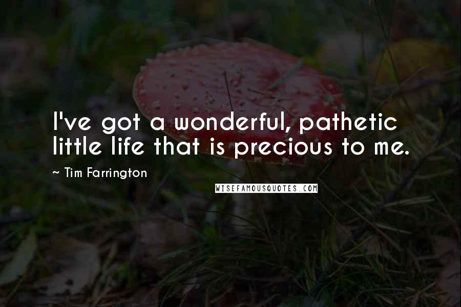 Tim Farrington Quotes: I've got a wonderful, pathetic little life that is precious to me.