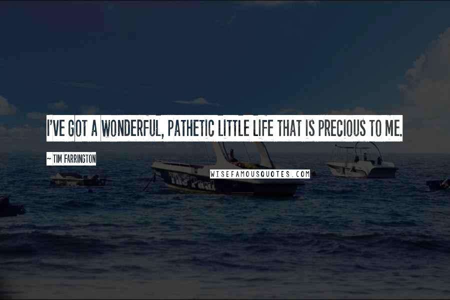 Tim Farrington Quotes: I've got a wonderful, pathetic little life that is precious to me.