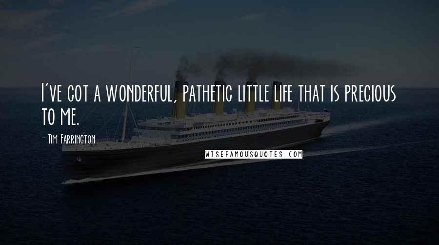 Tim Farrington Quotes: I've got a wonderful, pathetic little life that is precious to me.