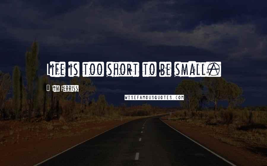 Tim Ferriss Quotes: Life is too short to be small.