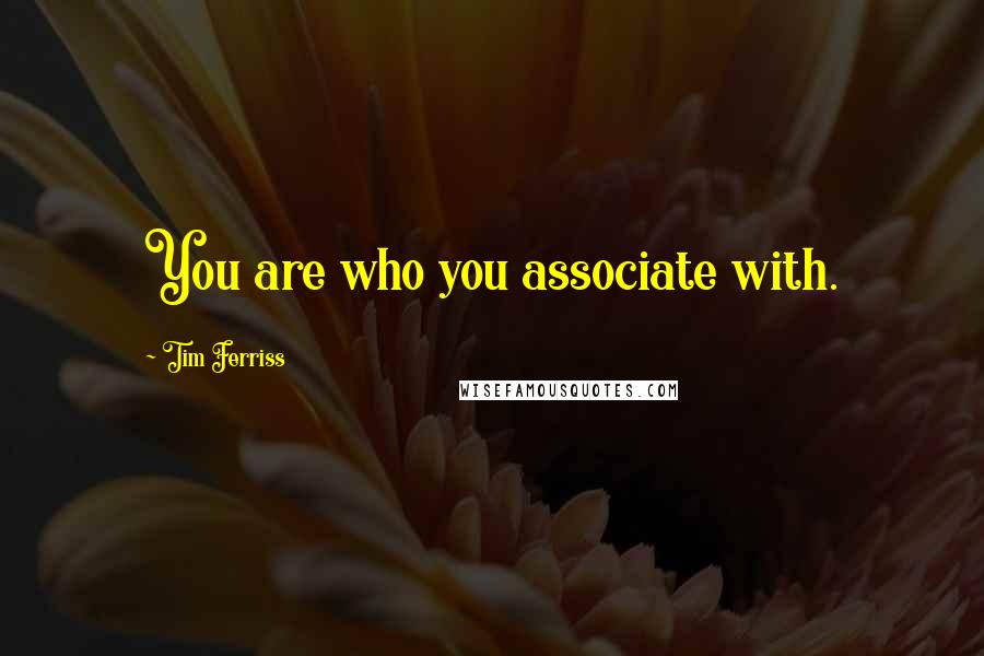 Tim Ferriss Quotes: You are who you associate with.