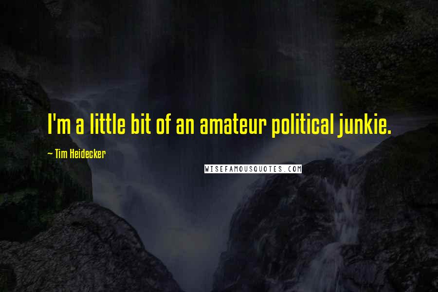 Tim Heidecker Quotes: I'm a little bit of an amateur political junkie.