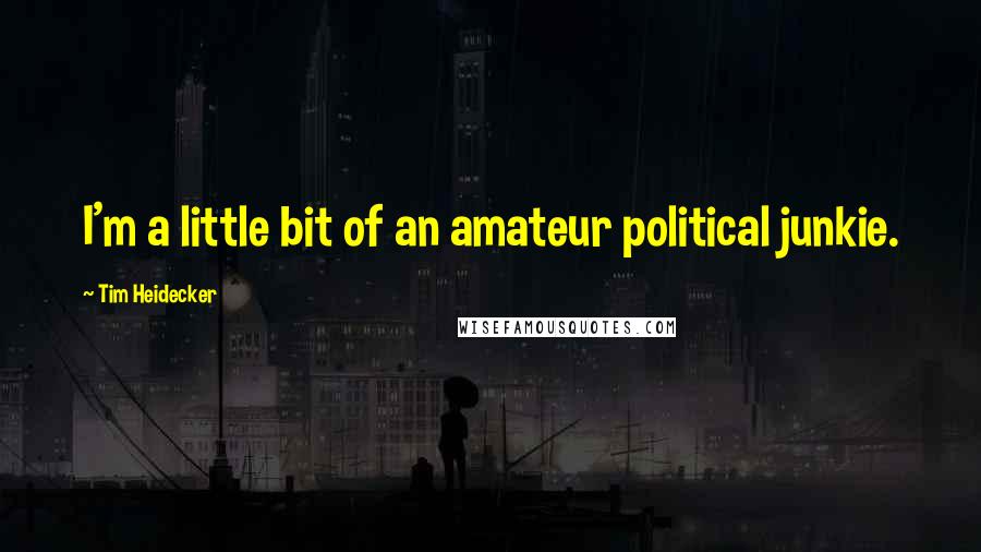 Tim Heidecker Quotes: I'm a little bit of an amateur political junkie.