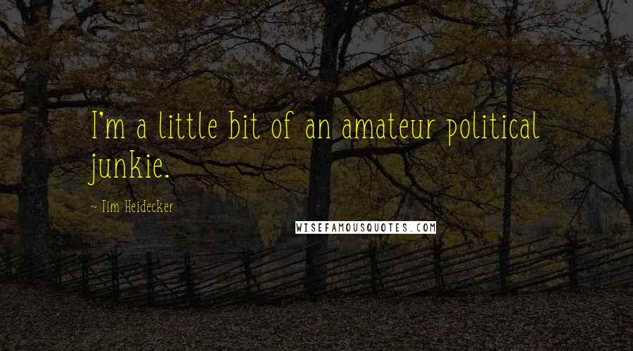 Tim Heidecker Quotes: I'm a little bit of an amateur political junkie.