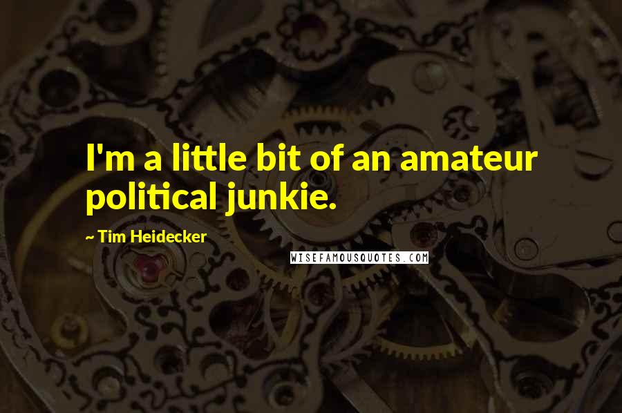 Tim Heidecker Quotes: I'm a little bit of an amateur political junkie.