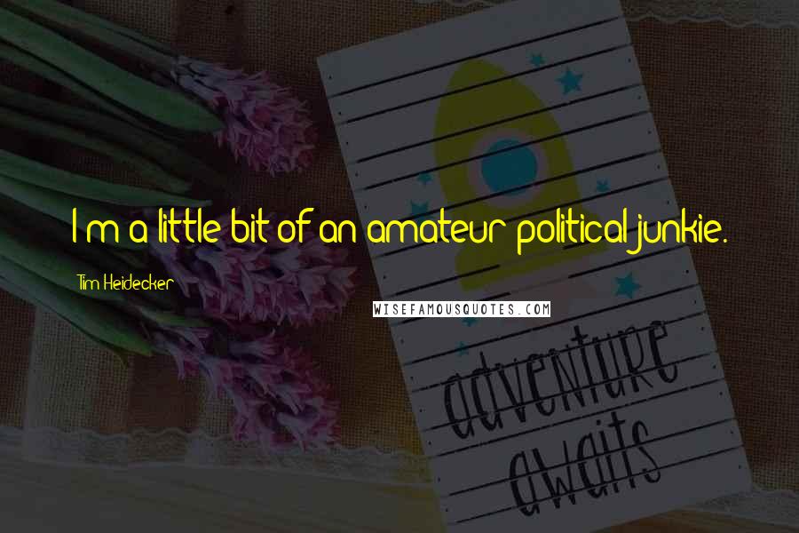 Tim Heidecker Quotes: I'm a little bit of an amateur political junkie.