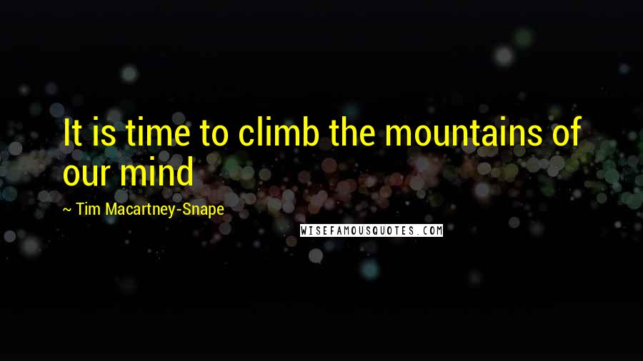 Tim Macartney-Snape Quotes: It is time to climb the mountains of our mind