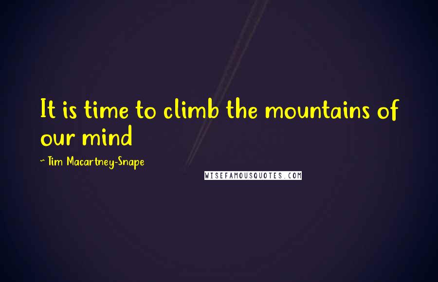 Tim Macartney-Snape Quotes: It is time to climb the mountains of our mind