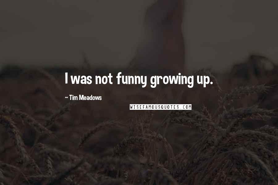 Tim Meadows Quotes: I was not funny growing up.