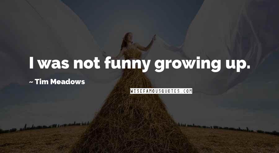 Tim Meadows Quotes: I was not funny growing up.