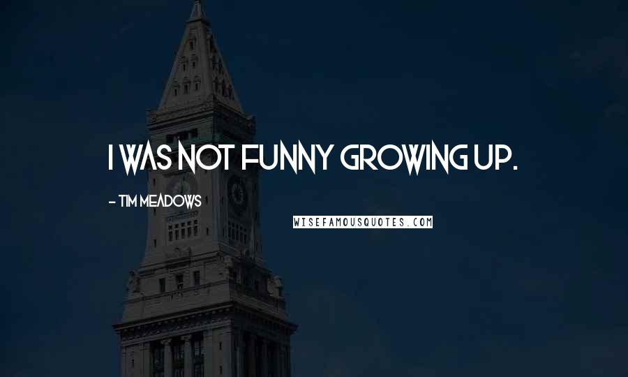 Tim Meadows Quotes: I was not funny growing up.