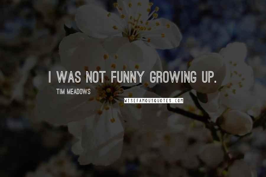 Tim Meadows Quotes: I was not funny growing up.