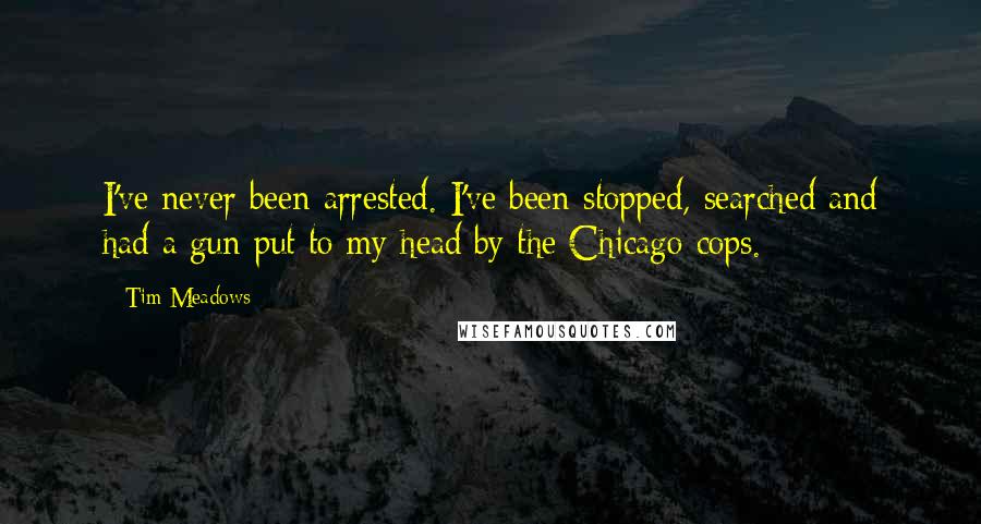 Tim Meadows Quotes: I've never been arrested. I've been stopped, searched and had a gun put to my head by the Chicago cops.