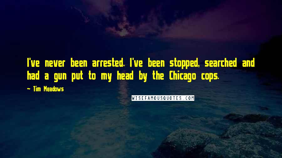 Tim Meadows Quotes: I've never been arrested. I've been stopped, searched and had a gun put to my head by the Chicago cops.