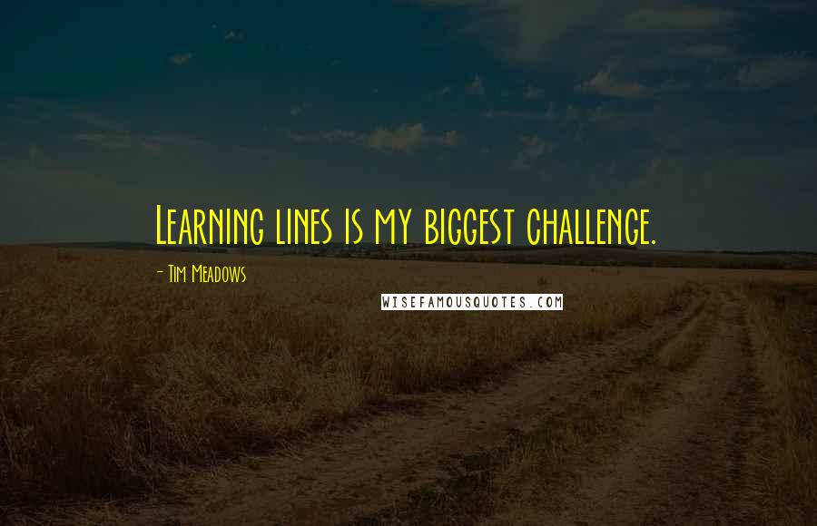Tim Meadows Quotes: Learning lines is my biggest challenge.