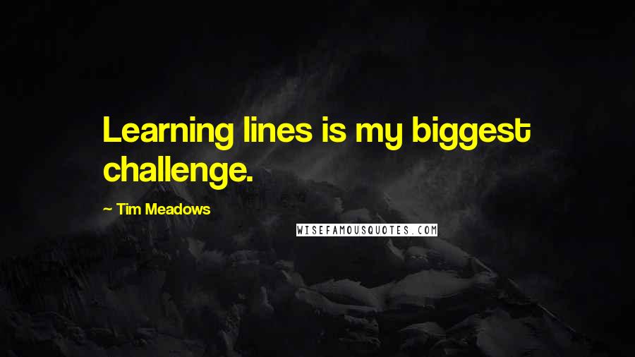 Tim Meadows Quotes: Learning lines is my biggest challenge.