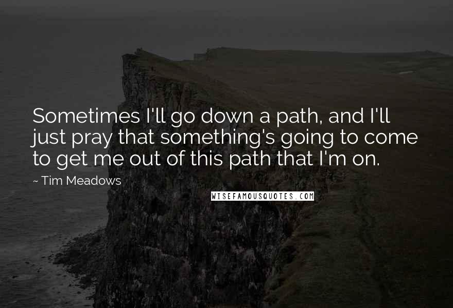 Tim Meadows Quotes: Sometimes I'll go down a path, and I'll just pray that something's going to come to get me out of this path that I'm on.