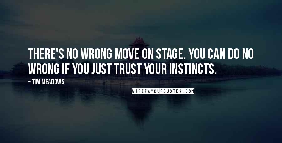 Tim Meadows Quotes: There's no wrong move on stage. You can do no wrong if you just trust your instincts.