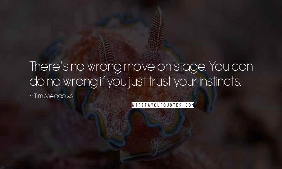 Tim Meadows Quotes: There's no wrong move on stage. You can do no wrong if you just trust your instincts.