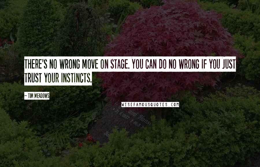 Tim Meadows Quotes: There's no wrong move on stage. You can do no wrong if you just trust your instincts.