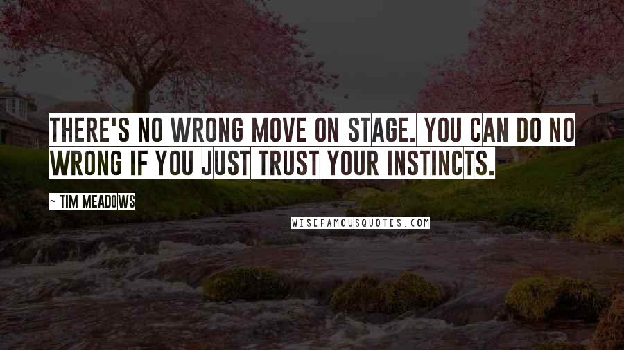 Tim Meadows Quotes: There's no wrong move on stage. You can do no wrong if you just trust your instincts.