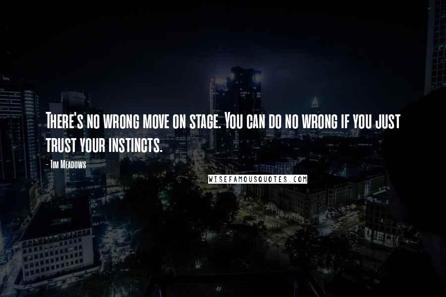 Tim Meadows Quotes: There's no wrong move on stage. You can do no wrong if you just trust your instincts.