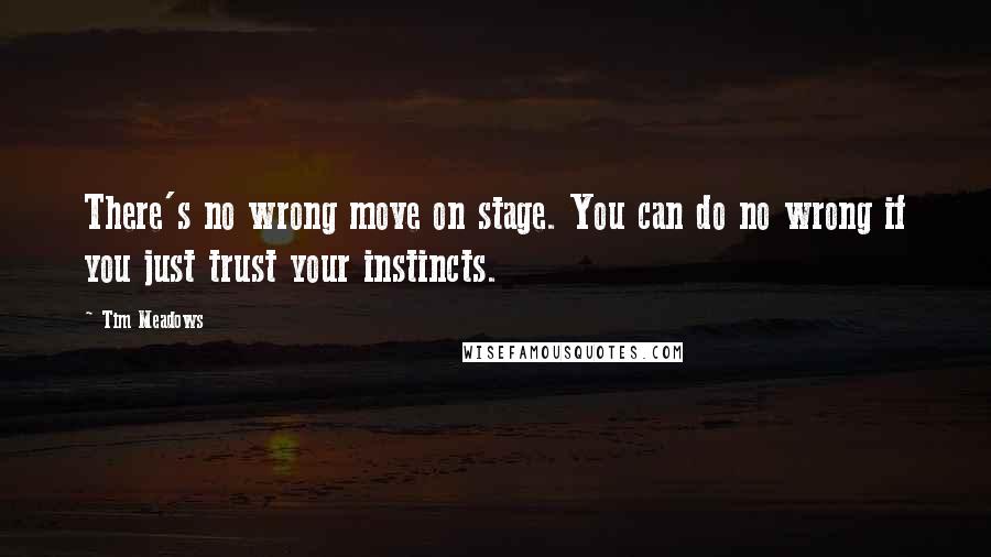 Tim Meadows Quotes: There's no wrong move on stage. You can do no wrong if you just trust your instincts.