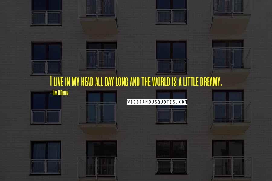 Tim O'Brien Quotes: I live in my head all day long and the world is a little dreamy.