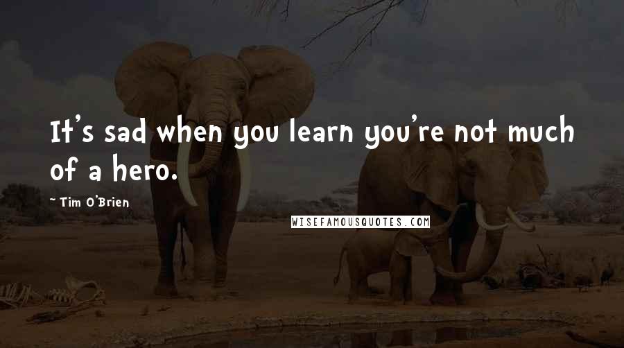 Tim O'Brien Quotes: It's sad when you learn you're not much of a hero.