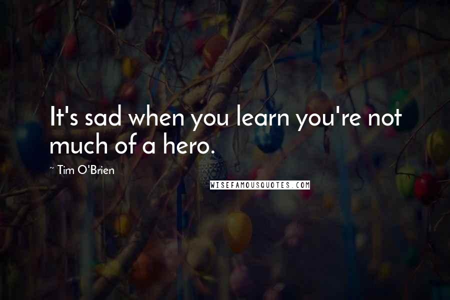 Tim O'Brien Quotes: It's sad when you learn you're not much of a hero.