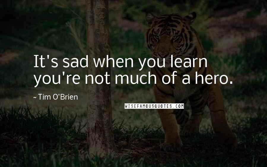 Tim O'Brien Quotes: It's sad when you learn you're not much of a hero.