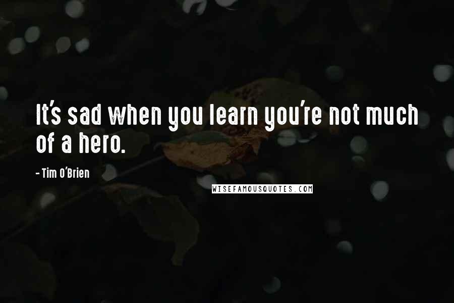Tim O'Brien Quotes: It's sad when you learn you're not much of a hero.