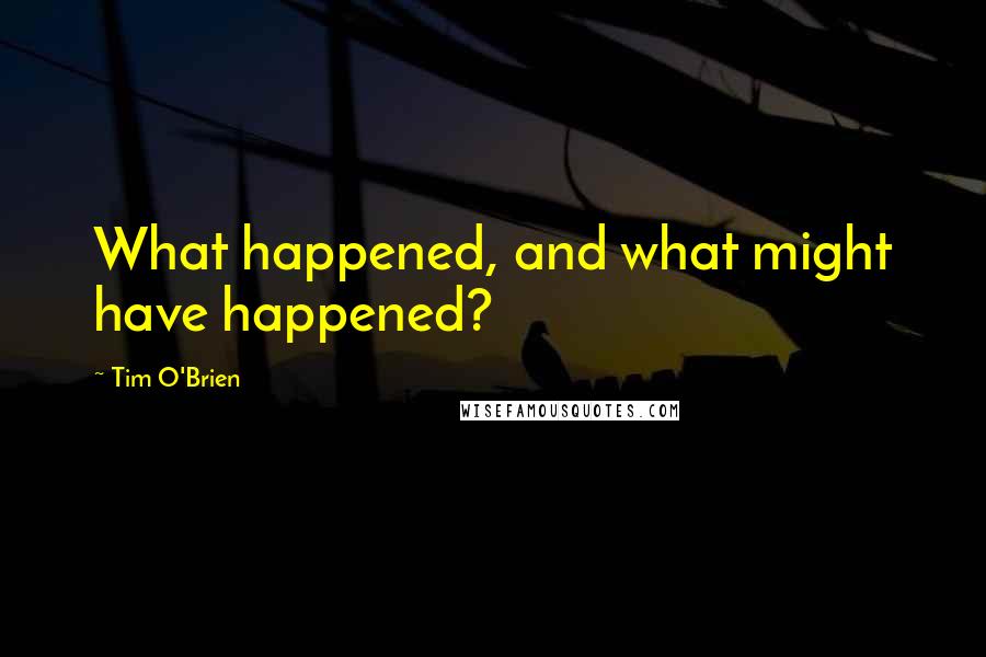 Tim O'Brien Quotes: What happened, and what might have happened?