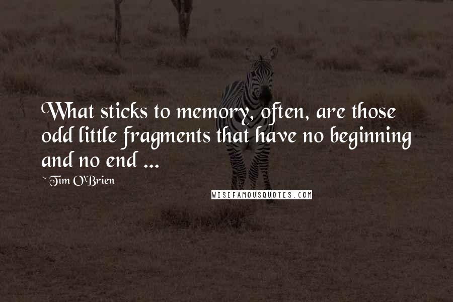 Tim O'Brien Quotes: What sticks to memory, often, are those odd little fragments that have no beginning and no end ...