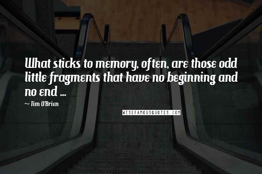 Tim O'Brien Quotes: What sticks to memory, often, are those odd little fragments that have no beginning and no end ...