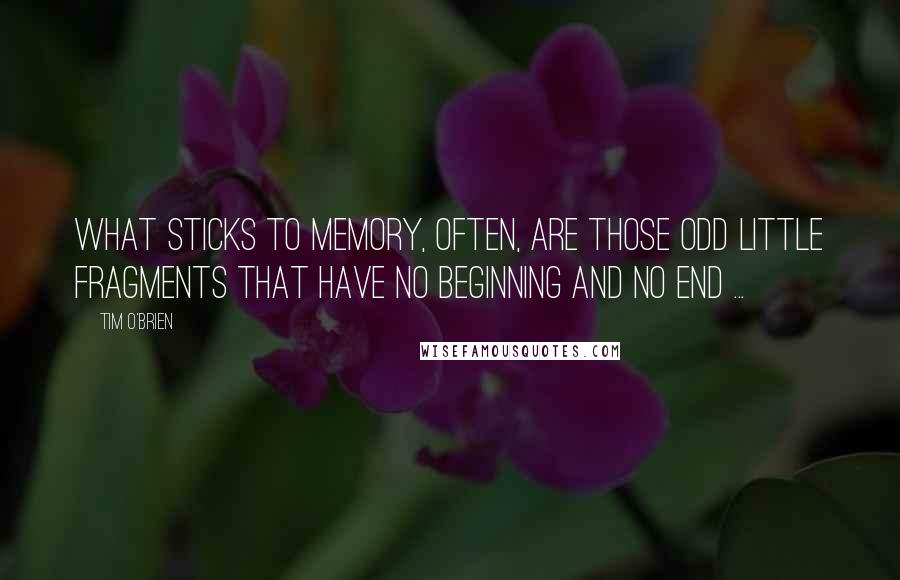 Tim O'Brien Quotes: What sticks to memory, often, are those odd little fragments that have no beginning and no end ...