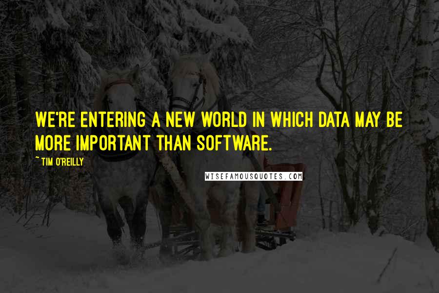 Tim O'Reilly Quotes: We're entering a new world in which data may be more important than software.
