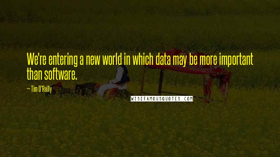 Tim O'Reilly Quotes: We're entering a new world in which data may be more important than software.